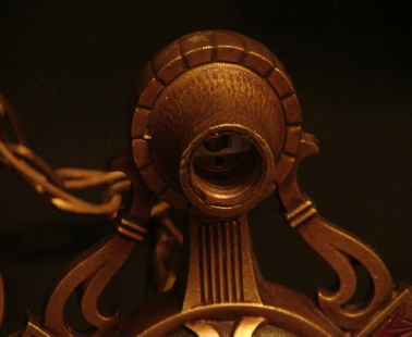 Art Deco ceiling light, detail socket